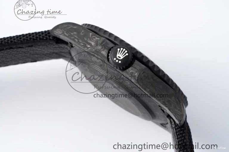 MiroTime 0210 AllSeason Submariner DIW Carbon VSF 1:1 Best Edition Black White Dial on Black Nylon Strap VS 2165